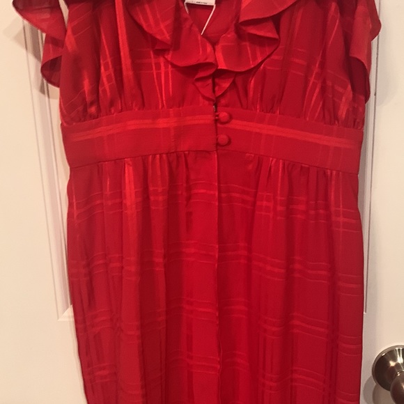 Lovers and Friends Flutter Sleeve Red Button Front Size Small NWT - Picture 3 of 10